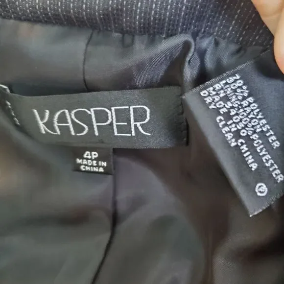 Vintage Y2K Kasper Black Gray Pinstripe Blazer - Picture 8 of 8